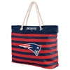 New England Patriots NFL Nautical Stripe Tote Bag