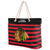 Chicago Blackhawks NHL Nautical Stripe Tote Bag