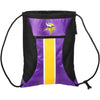 Minnesota Vikings NFL Big Stripe Zipper Drawstring Backpack
