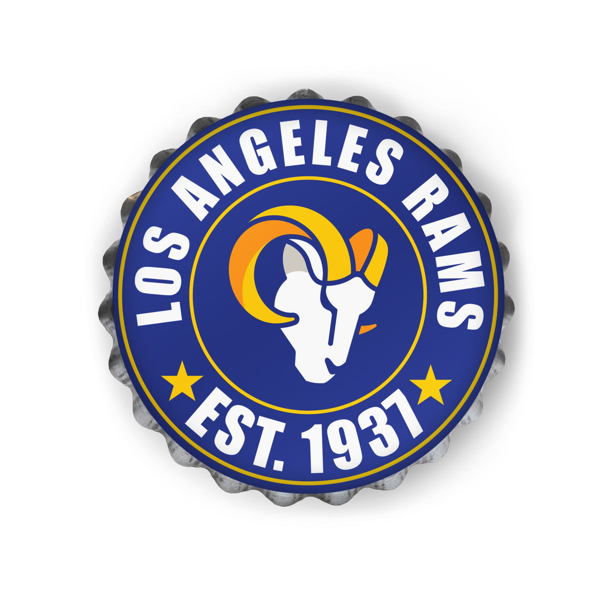 Los Angeles Rams NFL Bottle Cap Wall Sign