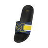 Michigan Wolverines NCAA Mens Striped Big Logo Raised Slide