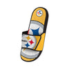 Pittsburgh Steelers NFL Mens Colorblock Big Logo Gel Slides