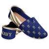Navy Midshipmen NCAA Womens Stripe Canvas Shoes
