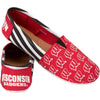 Wisconsin Badgers NCAA Womens Stripe Canvas Shoes