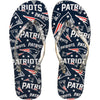 New England Patriots NFL Womens Multi Logo Glitter Flip Flops