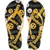 Pittsburgh Steelers NFL Womens Multi Logo Glitter Flip Flops