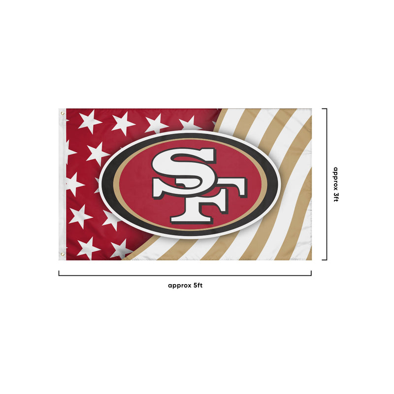 San Francisco 49ers NFL Americana Horizontal Flag