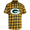 Green Bay Packers NFL Mens Colorblock Short Sleeve Flannel Shirt