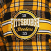 Pittsburgh Steelers NFL Mens Colorblock Short Sleeve Flannel Shirt
