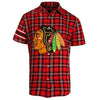 Chicago Blackhawks NHL Mens Colorblock Short Sleeve Flannel Shirt