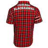 Chicago Blackhawks NHL Mens Colorblock Short Sleeve Flannel Shirt
