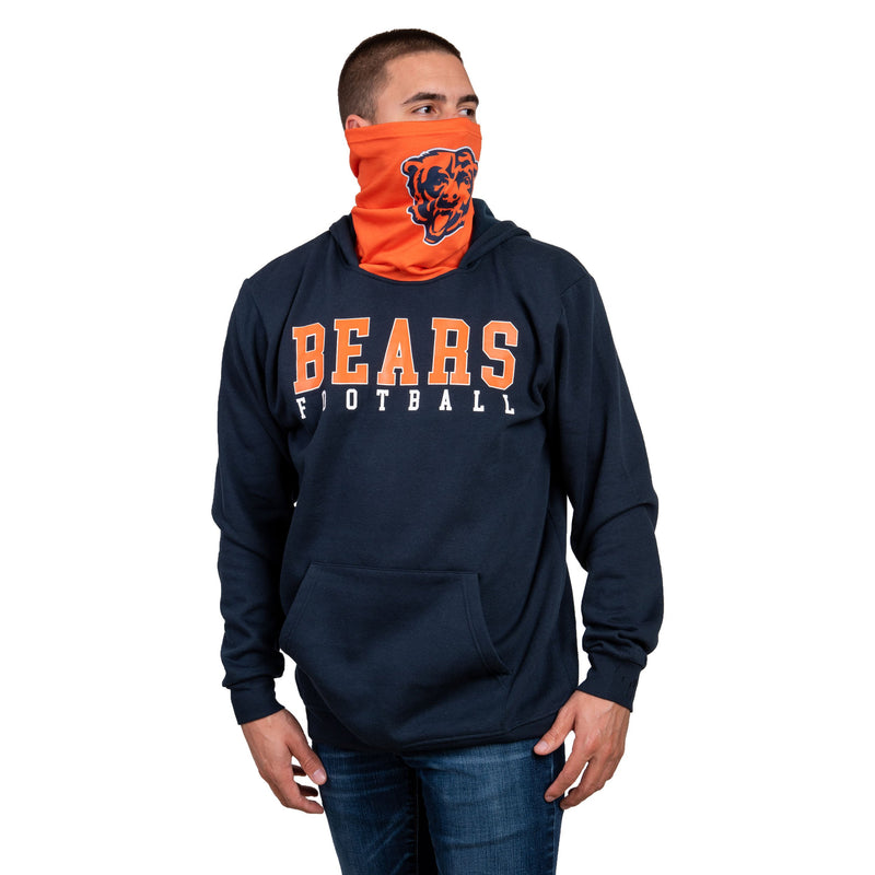 FOCO Chicago Bears Solid Gaiter Hoodie, Mens Size: M