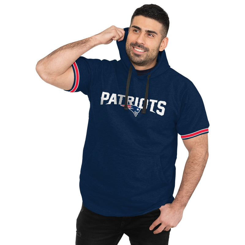 FOCO New England Patriots Short Sleeve Hoodie, Mens Size: XL