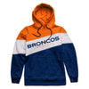 Denver Broncos Mens Wordmark Colorblock Hoodie