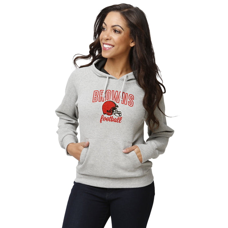 Cleveland Browns NFL Womens Gray Woven Hoodie