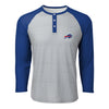 Buffalo Bills NFL Mens Team Logo Gray Long Sleeve Henley