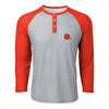 Cleveland Browns NFL Mens Team Logo Gray Long Sleeve Henley