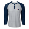 New England Patriots NFL Mens Team Logo Gray Long Sleeve Henley