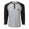 Las Vegas Raiders NFL Mens Team Logo Gray Long Sleeve Henley
