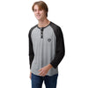Las Vegas Raiders NFL Mens Team Logo Gray Long Sleeve Henley