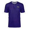 Baltimore Ravens NFL Mens Solid Team Logo Short Sleeve Henley