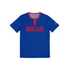 Buffalo Bills NFL Mens Solid Wordmark Short Sleeve Henley