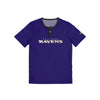Baltimore Ravens NFL Mens Solid Wordmark Short Sleeve Henley