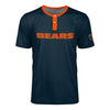 Chicago Bears NFL Mens Solid Wordmark Short Sleeve Henley