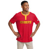 Kansas City Chiefs NFL Mens Solid Wordmark Short Sleeve Henley
