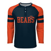 Chicago Bears NFL Mens Team Stripe Wordmark Long Sleeve Henley