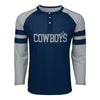Dallas Cowboys NFL Mens Team Stripe Wordmark Long Sleeve Henley