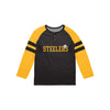 Pittsburgh Steelers NFL Mens Team Stripe Wordmark Long Sleeve Henley