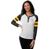 Pittsburgh Steelers NFL Womens Big Logo Long Sleeve Henley