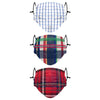 Plaid Adjustable 3 Pack Face Cover