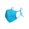 Pleated Blue Polka Dots Tie-Back Face Cover