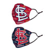 St Louis Cardinals MLB Logo Rush Adjustable 2 Pack Face Cover