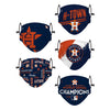 Houston Astros MLB Youth Rising Stars Adjustable 5 Pack Face Cover