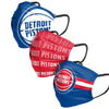 Detroit Pistons NBA Mens Matchday 3 Pack Face Cover