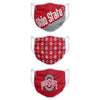 Ohio State Buckeyes NCAA Gametime 3 Pack Face Cover