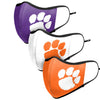 Clemson Tigers NCAA Sport 3 Pack Face Cover