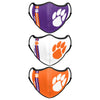 Clemson Tigers NCAA Sport 3 Pack Face Cover