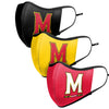 Maryland Terrapins NCAA Sport 3 Pack Face Cover