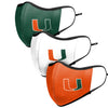 Miami Hurricanes NCAA Sport 3 Pack Face Cover