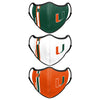 Miami Hurricanes NCAA Sport 3 Pack Face Cover
