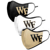 Wake Forest Demon Deacons NCAA Sport 3 Pack Face Cover