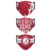 Alabama Crimson Tide NCAA Mens Matchday 3 Pack Face Cover
