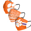 Clemson Tigers NCAA Mens Matchday 3 Pack Face Cover