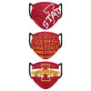 Iowa State Cyclones NCAA Mens Matchday 3 Pack Face Cover