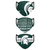 Michigan State Spartans NCAA Mens Matchday 3 Pack Face Cover