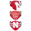 Nebraska Cornhuskers NCAA Mens Matchday 3 Pack Face Cover